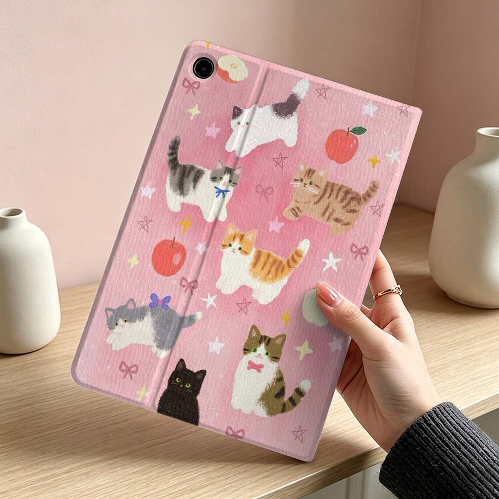 Art Pink Cat Pattern Soft For  - Samsung Tablet S11 Accessories recension och pris