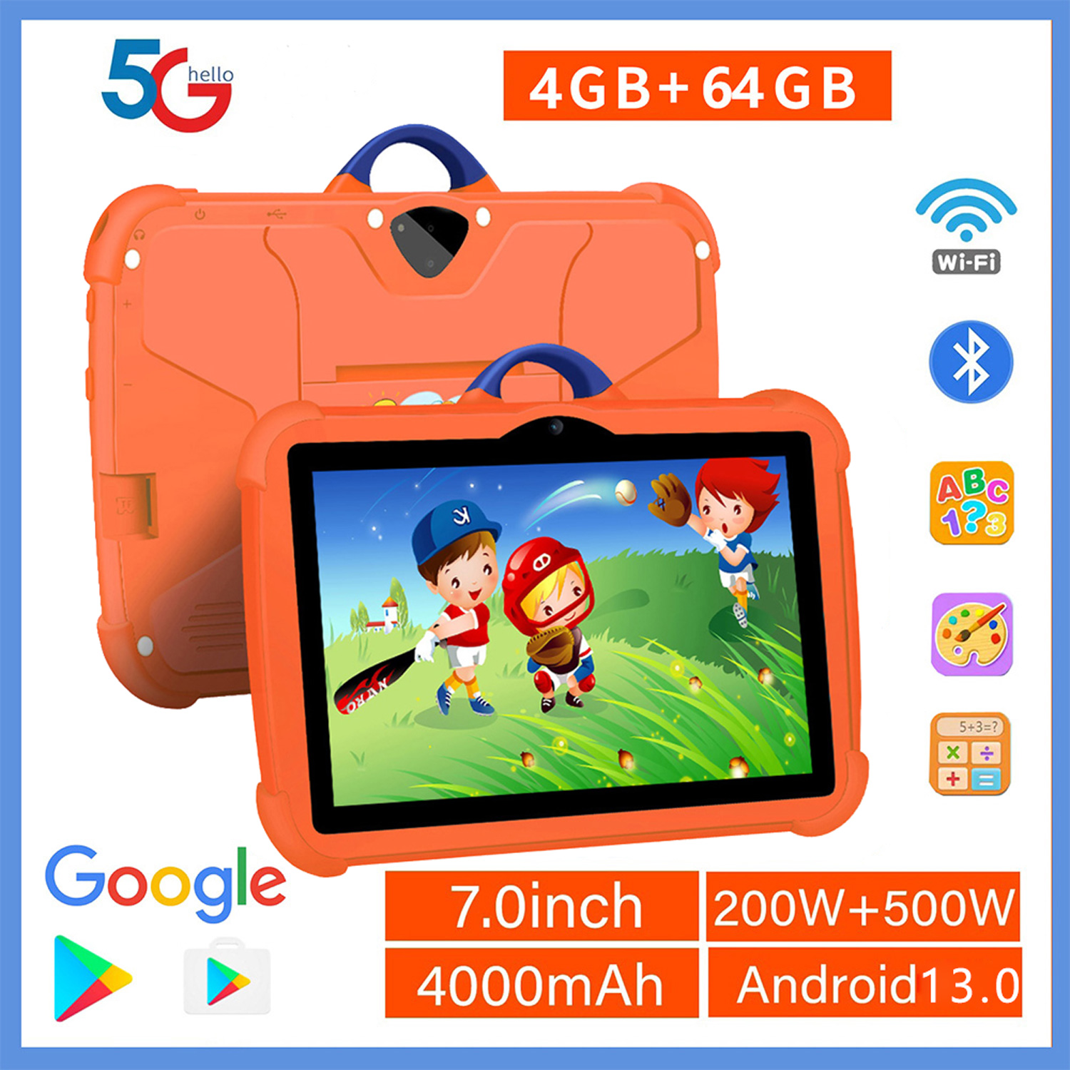 New 5G WiFi 7 Inch Google Tabl - Kids Tablet With Accessories recension och pris