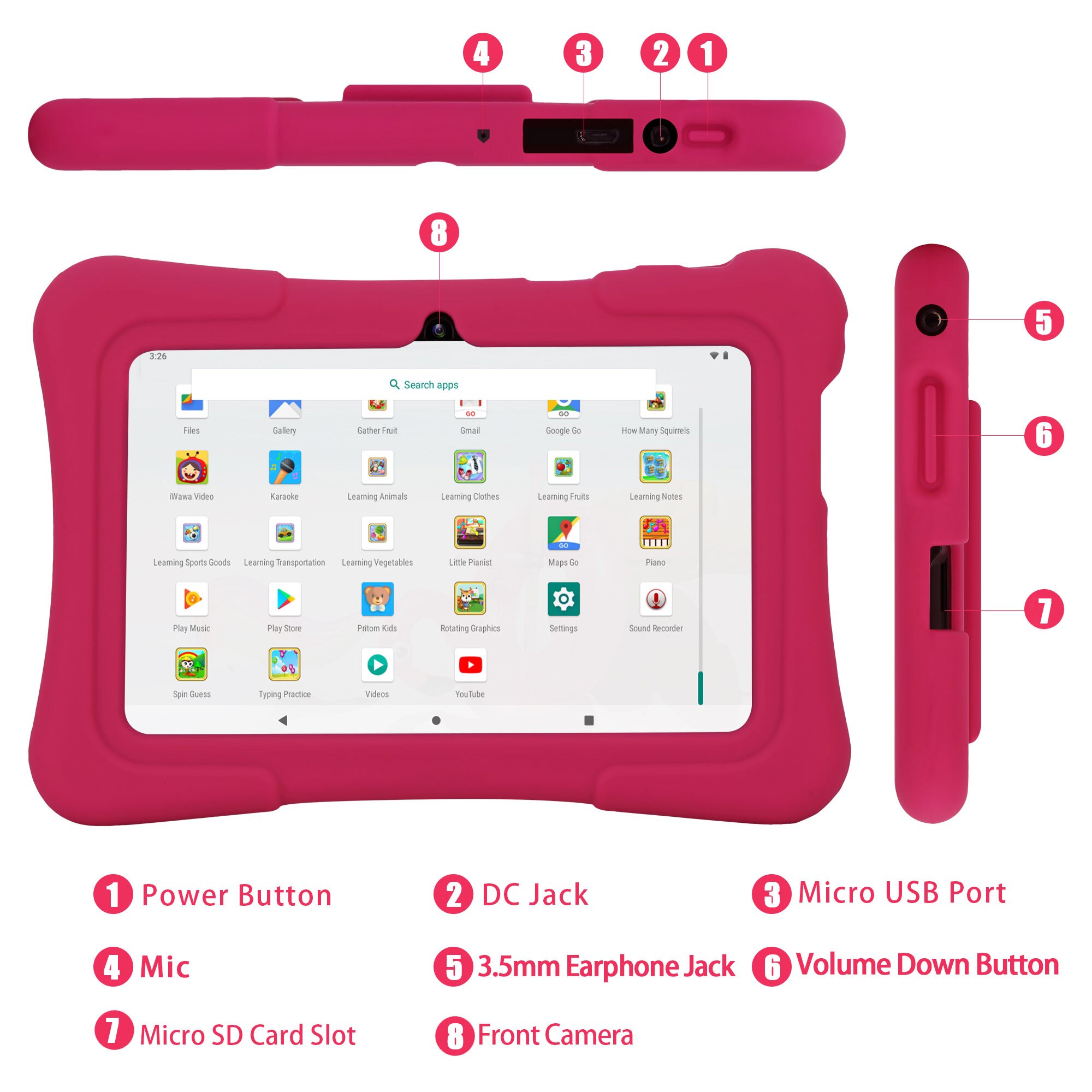 PRITOM 7 Inch Kids Tablet Quad - Kids Tablet With Accessories recension och pris