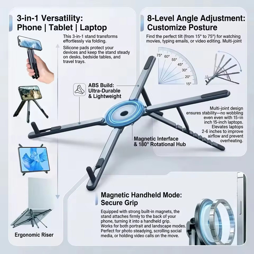 Portable Magnetic Phone Holder - Laptop Tablet Accessories recension och pris